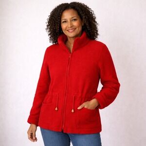 Vintage Red Coat Pure Virgin Wool‎ James Bay Jacket Farm Winter Women's Large
